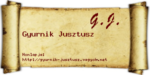 Gyurnik Jusztusz névjegykártya